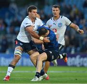 10 June 2022; Robbie Henshaw of Leinster is tackled by WJ Steenkamp of Vodacom Bulls during the United Rugby Championship Semi-Final match between Leinster and Vodacom Bulls at the RDS Arena in Dublin. Photo by Brendan Moran/Sportsfile