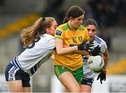 11 June 2022; Susanne White of Donegal in action against Emma Murray of Waterford during the TG4 All-Ireland Ladies Football Senior Championship Group D - Round 1 match between Donegal and Waterford at St Brendan's Park in Birr, Offaly. Photo by Sam Barnes/Sportsfile