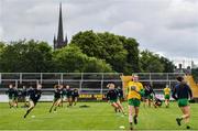 11 June 2022; Donegal playerd warm up before the TG4 All-Ireland Ladies Football Senior Championship Group D - Round 1 match between Donegal and Waterford at St Brendan's Park in Birr, Offaly. Photo by Sam Barnes/Sportsfile