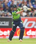 26 June 2022; Gareth Delany of Ireland during the LevelUp11 First Men's T20 International match between Ireland and India at Malahide Cricket Club in Dublin. Photo by Ramsey Cardy/Sportsfile