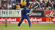 28 June 2022; Deepak Hooda of India plays a shot during the LevelUp11 Second Men's T20 International match between Ireland and India at Malahide Cricket Club in Dublin. Photo by Sam Barnes/Sportsfile