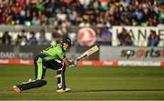 28 June 2022; Harry Tector of Ireland plays a shot during the LevelUp11 Second Men's T20 International match between Ireland and India at Malahide Cricket Club in Dublin. Photo by Sam Barnes/Sportsfile