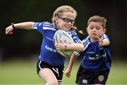 6 July 2022; Anna Sherry, aged 8, left, and Sam Purser, aged 8, during the 2022 Bank of Ireland Leinster Rugby Summer Camp at Wanderers FC in Dublin. Photo by Sam Barnes/Sportsfile