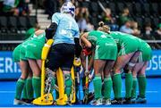 6 July 2022; Ayeisha Mcferran of Ireland forms a huddle with her team mates during the FIH Women's Hockey World Cup Pool A match between Ireland and Germany at Wagener Stadium in Amstelveen, Netherlands. Photo by Jeroen Meuwsen/Sportsfile