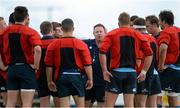 9 August 2013; Leinster head coach Matt O'Connor speaks to his players during pre-season squad training. Leinster Rugby Squad Training, Cill Dara RFC, Dunmurray, Kildare town, Co. Kildare. Picture credit: Brendan Moran / SPORTSFILE