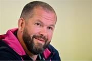 7 July 2022; Head coach Andy Farrell during an Ireland rugby media conference at the Southern Cross Hotel in Dunedin, New Zealand. Photo by Brendan Moran/Sportsfile