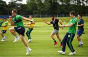 08 July 2022; Graham Hume and Conor Olphert during an Ireland mens cricket training session at Malahide Cricket Club in Dublin. Photo by Ramsey Cardy/Sportsfile