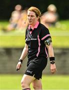 10 July 2022; Referee Lorraine O'Sullivan during the TG4 All-Ireland Ladies Football Junior Championship Semi-Final match between Antrim and Carlow at Lann Léire GAA club in Dunleer, Louth. Photo by Oliver McVeigh/Sportsfile