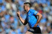 10 July 2022; Cormac Costello of Dublin celebrates after scoring his side's first goal during the GAA Football All-Ireland Senior Championship Semi-Final match between Dublin and Kerry at Croke Park in Dublin. Photo by Piaras Ó Mídheach/Sportsfile