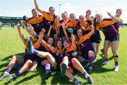 10 July 2022; Wexford players celebrate after the TG4 All-Ireland Ladies Football Intermediate Championship Semi-Final match between Roscommon and Wexford at Crettyard GAA club, Crettyard, Laois. Photo by Michael P Ryan/Sportsfile