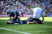 10 July 2022; Dublin goalkeeper Evan Comerford receives medical attention during the GAA Football All-Ireland Senior Championship Semi-Final match between Dublin and Kerry at Croke Park in Dublin. Photo by Stephen McCarthy/Sportsfile