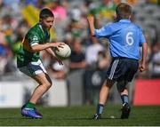 10 July 2022; Aaron Fay, Tunnyduff N.S., Tunnyduff, Baileborough, Cavan, representing Kerry during the INTO Cumann na mBunscol GAA Respect Exhibition Go Games at the GAA Football All-Ireland Senior Championship Semi-Final match between Dublin and Kerry at Croke Park in Dublin. Photo by Piaras Ó Mídheach/Sportsfile