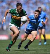 10 July 2022; David Clifford of Kerry in action against Eoin Murchan of Dublin during the GAA Football All-Ireland Senior Championship Semi-Final match between Dublin and Kerry at Croke Park in Dublin. Photo by Piaras Ó Mídheach/Sportsfile