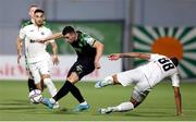 12 July 2022; Aaron Greene of Shamrock Rovers has a shot on goal during the UEFA Champions League 2022/23 First Qualifying Round Second Leg match between Hibernians and Shamrock Rovers at Centenary Stadium in Ta' Qali, Malta. Photo by Domenic Aquilina/Sportsfile