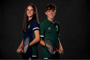 13 July 2022; Tennis team, from left, Rachel Deegan and Eoghan Jennings at the Team Ireland announcement for the European Youth Olympic Festival which takes place in Banska Bystrica, Slovakia, from the 24-31 July 2022. The Olympic Federation of Ireland, in association with sponsors Permanent TSB, named a thirty-three athlete team who will compete in the youth event aimed at athletes aged between 14-18 years. Photo by Eóin Noonan/Sportsfile