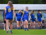 13 July 2022; Elysia Brady of Longford after her side's defeat in the 2022 All-Ireland U16 C Final match between Armagh and Longford at Lisnaskea Emmetts in Fermanagh. Photo by Piaras Ó Mídheach/Sportsfile