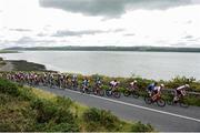 14 July 2022; A general view of the peloton during stage three of the Eurocycles Eurobaby Junior Tour 2022 in Clare. Photo by Stephen McMahon/Sportsfile