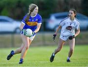 13 July 2022; Aedin McCormack of Tipperary in action against Beibhinn Hughes of Kildare during the 2022 All-Ireland U16 B Final between Kildare and Tipperary at Crettyard, Co. Laois. Photo by Ray McManus/Sportsfile