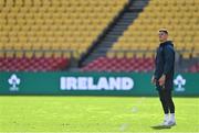 15 July 2022; Captain Jonathan Sexton practices his kicking during the Ireland rugby captain's run at Sky Stadium in Wellington, New Zealand. Photo by Brendan Moran/Sportsfile