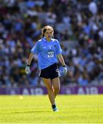 10 July 2022; Clodagh Scally, Saint Colman's N.S., Cappagh, Tullamore, Offaly, representing Dublin, during the INTO Cumann na mBunscol GAA Respect Exhibition Go Games at the GAA Football All-Ireland Senior Championship Semi-Final match between Dublin and Kerry at Croke Park in Dublin. Photo by Ray McManus/Sportsfile