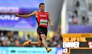 16 July 2022; Simon Ehammer of Switzerland competes in the men's long jump final during day two of the World Athletics Championships at Hayward Field in Eugene, Oregon, USA. Photo by Sam Barnes/Sportsfile