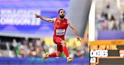 16 July 2022; Eusebio Cáceres of Spain competes in the men's long jump final during day two of the World Athletics Championships at Hayward Field in Eugene, Oregon, USA. Photo by Sam Barnes/Sportsfile