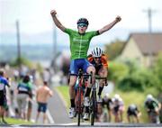 17 July 2022; Ben Askey, Backstedt Bike Performance, winning stage six of the Eurocycles Eurobaby Junior Tour 2022 in Clare. Photo by Stephen McMahon/Sportsfile
