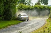 17 July 2022; Bob Moran and Eoin Collins in their  Ford Escort Mk2 crash during the Triton Showers National Rally Championship at Clonmel in Tipperary. Photo by Philip Fitzpatrick/Sportsfile