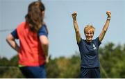 18 July 2022; Republic of Ireland women's team manager Vera Pauw during a visit to the INTERSPORT Elverys FAI Summer Soccer Schools Camp at PRL Park in Greenogue, Dublin. Photo by Stephen McCarthy/Sportsfile