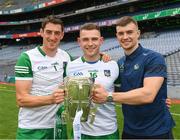 17 July 2022; Limerick goalkeeper Nickie Quaid,  Barry Hennessy and David McCarthy with the Liam MacCarthy Cup after the GAA Hurling All-Ireland Senior Championship Final match between Kilkenny and Limerick at Croke Park in Dublin. Photo by Ray McManus/Sportsfile