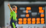 18 July 2022; Mark Adair of Ireland during the Men's T20 International match between Ireland and New Zealand at Stormont in Belfast. Photo by Ramsey Cardy/Sportsfile