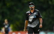 18 July 2022; Ish Sodhi of New Zealand during the Men's T20 International match between Ireland and New Zealand at Stormont in Belfast. Photo by Ramsey Cardy/Sportsfile