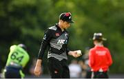 18 July 2022; Mitchell Santner of New Zealand during the Men's T20 International match between Ireland and New Zealand at Stormont in Belfast. Photo by Ramsey Cardy/Sportsfile