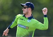 18 July 2022; George Dockrell of Ireland during the Men's T20 International match between Ireland and New Zealand at Stormont in Belfast. Photo by Ramsey Cardy/Sportsfile