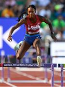 19 July 2022; Dalilah Muhammad of United States on her way to winning her Women's 400m Hurdles heat during day five of the World Athletics Championships at Hayward Field in Eugene, Oregon, USA. Photo by Sam Barnes/Sportsfile