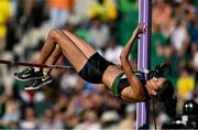19 July 2022; Safina Sadullayeva of Uzbekistan competes in the Women's High Jump final during day five of the World Athletics Championships at Hayward Field in Eugene, Oregon, USA. Photo by Sam Barnes/Sportsfile