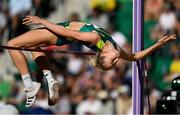 19 July 2022; Eleanor Patterson of Australia competes in the Women's High Jump final during day five of the World Athletics Championships at Hayward Field in Eugene, Oregon, USA. Photo by Sam Barnes/Sportsfile
