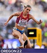 20 July 2022; Emma Coburn of United States competes in the Women's 3000m Steeplechase Final during day six of the World Athletics Championships at Hayward Field in Eugene, Oregon, USA. Photo by Sam Barnes/Sportsfile