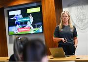 21 July 2022; Paula Brady, National Referees Committee, during the #NoRefNoGame training programme at the FAI headquarters in Abbotstown, Dublin. Photo by David Fitzgerald/Sportsfile