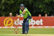 22 July 2022; Paul Stirling of Ireland during the Men's T20 International match between Ireland and New Zealand at Stormont in Belfast. Photo by Ramsey Cardy/Sportsfile