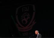 23 July 2022; Jonathan Hill, chief executive officer, FAI, addresses the assembly during the annual general meeting of the Football Association of Ireland at the Mansion House in Dublin. Photo by Stephen McCarthy/Sportsfile