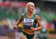 23 July 2022; Sarah Lavin of Ireland on her way to finishing third in her women's 100m hurdles heat during day nine of the World Athletics Championships at Hayward Field in Eugene, Oregon, USA. Photo by Sam Barnes/Sportsfile