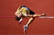 23 July 2022; Kai Kazmirek of Germany competes in the high jump of the men's decathlon during day nine of the World Athletics Championships at Hayward Field in Eugene, Oregon, USA. Photo by Sam Barnes/Sportsfile