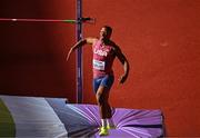 23 July 2022; Kyle Garland of USA celebrates a clearance the high jump of the men's decathlon during day nine of the World Athletics Championships at Hayward Field in Eugene, Oregon, USA. Photo by Sam Barnes/Sportsfile