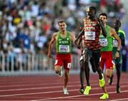 23 July 2022; Emmanuel Kipkurui Korir of Kenya on his way to winning the men's 800m final during day nine of the World Athletics Championships at Hayward Field in Eugene, Oregon, USA. Photo by Sam Barnes/Sportsfile