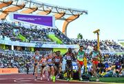 23 July 2022; Gudaf Tsegay of Ethiopa, right, on her way to winning the women's 5000m final during day nine of the World Athletics Championships at Hayward Field in Eugene, Oregon, USA. Photo by Sam Barnes/Sportsfile