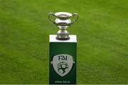 24 July 2022; A general view of the Cup before the FAI Women’s Intermediate Cup Final 2022 match between Douglas Hall LFC and Whitehall Rangers at Turners Cross in Cork. Photo by Michael P Ryan/Sportsfile