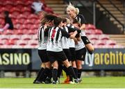24 July 2022; Whitehall Rangers players celebrate their sides second goal scored by Charlie Graham during the FAI Women’s Intermediate Cup Final 2022 match between Douglas Hall LFC and Whitehall Rangers at Turners Cross in Cork. Photo by Michael P Ryan/Sportsfile