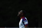 15 July 2022; Tunde Owolabi of St Patrick's Athletic reacts during the SSE Airtricity League Premier Division match between St Patrick's Athletic and Dundalk at Richmond Park in Dublin. Photo by Ben McShane/Sportsfile