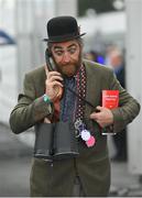 27 July 2022; Actor Midie Corcoran, as 'Tommy Two Ties', prior to racing on day three of the Galway Races Summer Festival at Ballybrit Racecourse in Galway. Photo by Seb Daly/Sportsfile